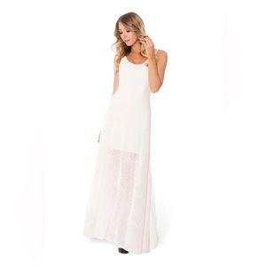 Blackmilk BURNED VELVET WHITE MAXI DRESS